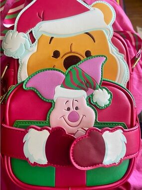 Disney Loungefly Winnie the Pooh and Piglet  Character Crossbody Bag Christmas